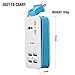 Mini USB Power Strip, 4 Port USB charger station 5V 2.1A-1A 21W Travel Charging Strip Outlets 5ft Extension Power Supply Cord with Universal Flat Wall Plug 100V-240V Input USB Power Sockets (Blue)