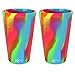 Silipint 2-Pack, Hippie Hops - Silicone Cup Drinkware, BPA-Free, Unbreakable, Microwave Safe, Shatter-Proof - for Any Drink Use, Traveling, Camping, Hiking, Hanging Out, Small or Large Parties
