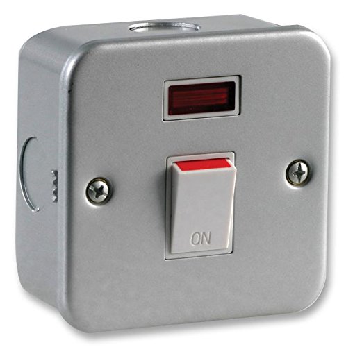 Pro Elec 220NS MB 20A DP metal Clad Switch with Neon