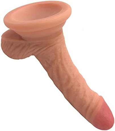 YUJR Manual Massage Wand 6.29 inch Curved Realistic Dil-d0 for Beginners with Suction Cup for Women (Flesh)