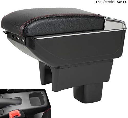 JEYODA For Suzuki Swift Armrest Box Suzuki Swift Universal Car Central Dual-Layered Storage Box Cup Holder with 7 USB Port