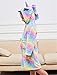 Doctor Unicorn Rainbow Star Dots Robe with Unicorn Hood for Girls (Green/Yellow/Purple, 6-7 Years)