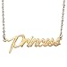 HUAN XUN Gold Color Plated Stainless Steel Name Necklace Best Gift for Daughter and Girlfriend, Princess