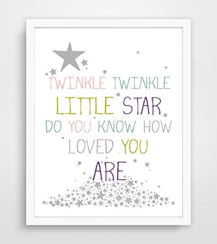 Children's Wall Art / Nursery Decor Twinkle Twinkle Little Star Do You Know How Loved You Are - Purple by Finny and Zook ** FRAME NOT INCLUDED