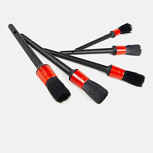 ZYTC Car Detailing Brush Auto Detail Brush Set of 5 Boar Hair Automotive Detail Brushes Kit for Cleaning Car Interior Exterior, Vehicles Wheels Leather Engine Dashboard