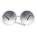 Avant Garde Double Circle Frame Round Designer Fashion Retro Sunglasses Silver Smoke