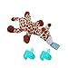 2-Pack Safe Infant Pacifiers, STAR-FLY No Toxicity Removable Pacifiers Holder with Stuffed Animal Toy Baby Orthodontic Nipples for Boy and Girl(Giraffe)