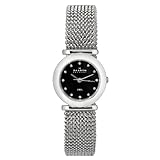 Skagen Women’s 107SSSB1 Quartz Swarovski Crystals on Black Dial Stainless Steel Watch, Watch Central