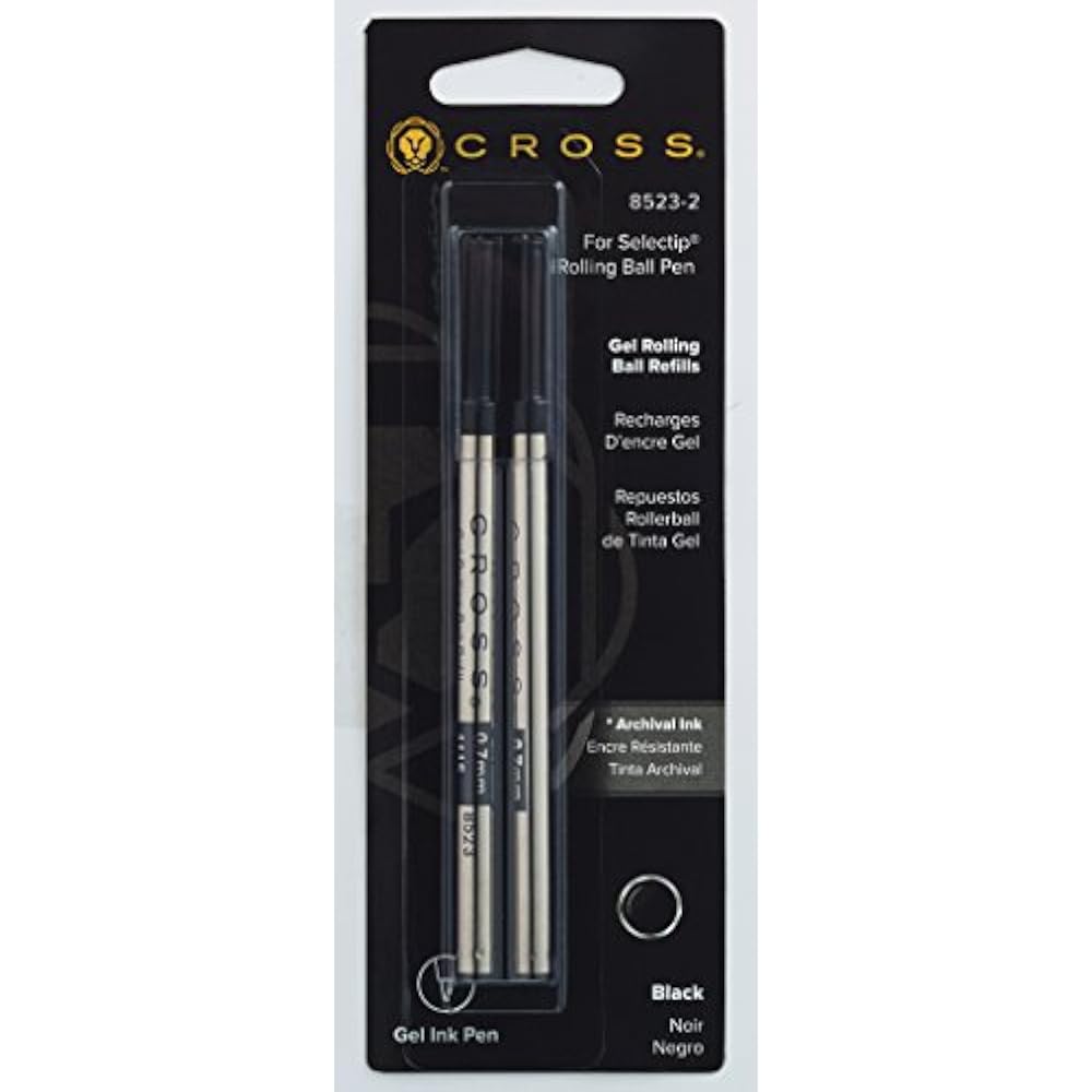 A T Cross Company Selectip Rollerball Pen Refill Medium 2Pk Black Free