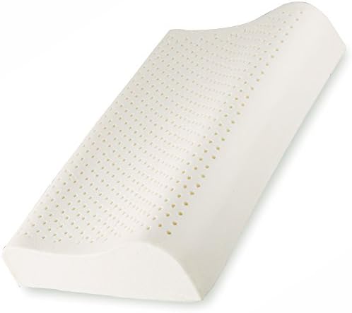 Garphy Contoured Natural Latex Pillow with 100% Ventilated Latex Core, Ergonomic and Breathable Removable Zippered Cover, OEKO-TEX Certified, Hypoallergenic, Antibacterial, Anti-mite Dus