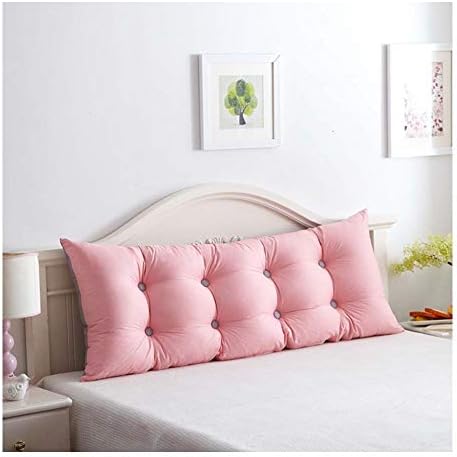 YXNZ Sofa Large Cushion Cotton Double Long Pillow Bed Head Back with Core Bench Cushion Two-Color (Color : Pink Gray, Size : 13045CM)
