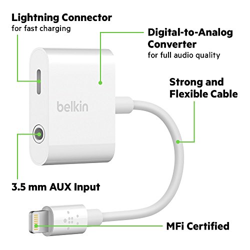 Belkin-35-mm-Audio-Charge-RockStar-Adapter-for-iPhone-X-iPhone-8-iPhone-8-Plus-iPhone-7-and-iPhone-7-Plus