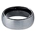 Tungsten Wedding Band Ring 8mm for Men Women Comfort Fit Black Enamel Domed Round Brushed Lifetime Guarantee Size 9.5