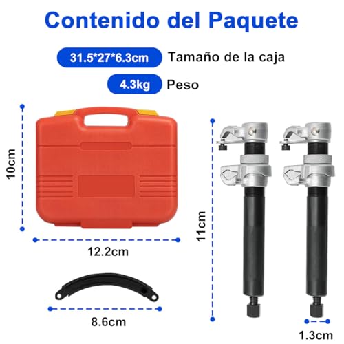ADILIKADII Kit Compresor de Muelles de Horquilla, 2 Herramienta Compresor de Macpherson Intercambiable de Resorte Bobina de Choque con Mordazas Soporte Seguridad para Coche Camión Motocicleta, 2000Lbs