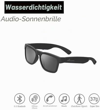 Audio Sunglasses,Voice Control and Open Ear Style Listen Music and Calls with Volumn UP and Down, Bluetooth 5.0 Smart Glasses and IP44 Waterproof Feature for Outdoor Sports