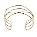 Abstract Line Choker Sculptural Cuff Style Outline Hollow Choker Plated Gold Necklace