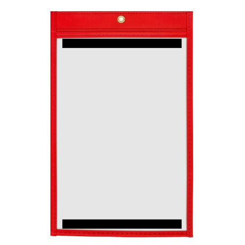 StoreSMART - Magnetic Rigid Sewn Vinyl Plastic Pockets - Red - 10 pack - 6" x 9" - Open Short Side - T85203S_M-R10