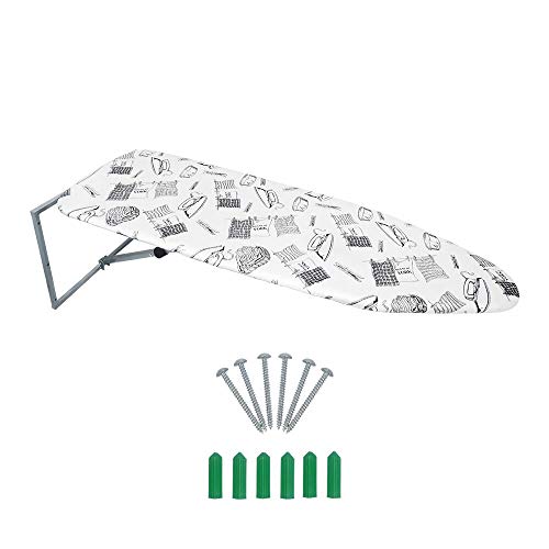 Duwee 14"x41" Wall Mounted and Door Mounted Ironing Board with Heat Resistant Cover and Thicken Felt Padding,with Unique Supporting Arm and Automatic Locking System - Thumbnail 6
