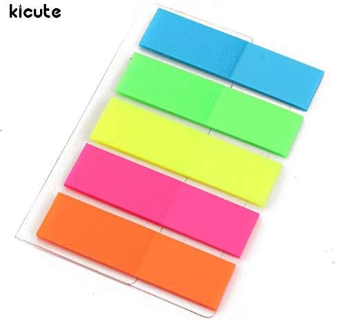 SHATCHI SHATCHI-41 100 Sticky Adhesive Post Highlighter Index Flags It Neon Page Marker tabs for Revision Research Office Supplies Stationery, Multi