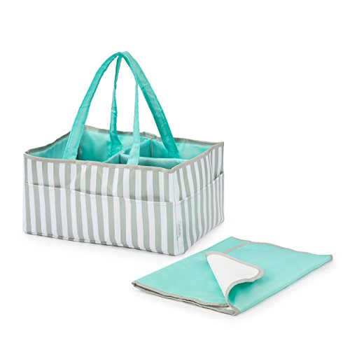 Stella Mia Diaper Caddy [Bonus Changing Pad] - Extra-Large Portable Nursery Diaper Stacker - Changing Table Organizer for Baby Essentials - Perfect Baby Shower Gift, Baby Registry Must Have