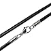 Loralyn Designs 3mm Thick Black Leather Necklace Cord with Stainless Steel Clasps (20 Inch)