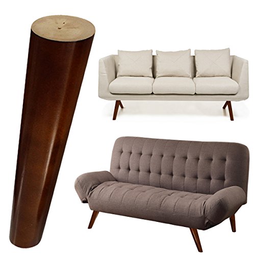 Wood Sofa Legs 8 inch Pack of 4 Walnut Finished Furniture Feet Replacement Legs Universal for Coffee Table IKEA Buffets Bed Sideboards Cupboard Dresser