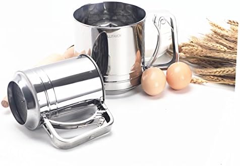 5 Cup Flour Sifter and 3 Cup Flour Sifter Stainless Steel Baking Squeeze Sifters For Cake Doughnut Tiramisu Gift Her Gift for Baking Lover SF01