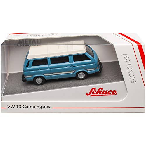 Volkwagen T3 Joker Westfalia Camper Bus Personen Transporter Blau mit Weiss 1979-1992 H0 1/87 Schuco Modell Auto Modell… – Bild 4