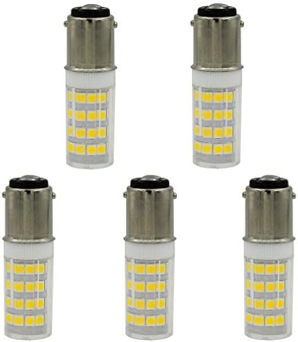 [5-pack] LED Ba15d led bulb dimmable, 4W (40W-50W Halogen Bulbs Equivalent) Double Contact Bayonet Base, Daylight 6000K, AC110-130V, NEW Listing (88pcs LEDs)