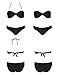 Ekouaer Sexy Twist Bandeau Bikini Set Push Up Padded Swimwear Swimsuit for Women