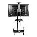 Kanto MTM65PL-S Height Adjustable Mobile TV Cart with Adjustable Steel Tray and Camera Shelf | Integrated Cable Management | Perfect for Offices and Homes | Supports 37 in - 65 in TVs