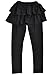 Simplicity Girls Flouncing Tiered Skirt and Footless Pants,Elastic Waist, Black,2T