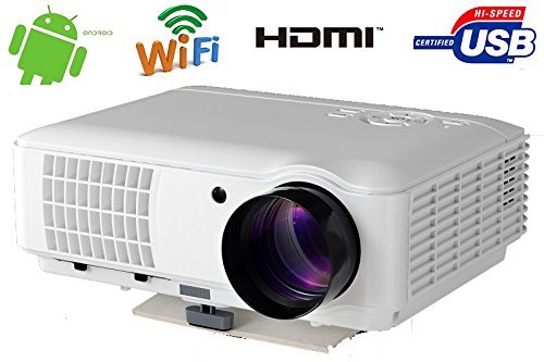FR S84A 4000 Lumen 1080P FULL HD Android WIFI Home Theater Multimedia USB VGA HDMI LED Projector LED Wireless WIFI Projector for PC iPad iPhone Smartphone Multimedia Home Theater Cinema Projector