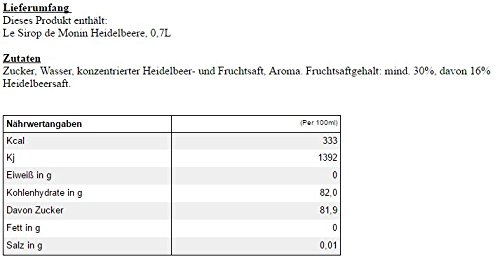 Monin Beeren Set (6 x 0.7l Flaschen: Brombeere, Schwarze Johannisbeere, Erdbeere, Heidelbeere, Himbeere, Cranberry) – Bild 6