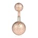 Ruifan 1PC 316L Surgical Steel Matte Balls 14G 6mm 1/4 Inches Short Belly Earring Navel Button Ring - Rose Gold