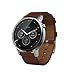 Motorola 2nd Generation Moto 360 46mm Smartwatch with Leather Wrist Band - Certified Refurbished (Silver & Cognac)
