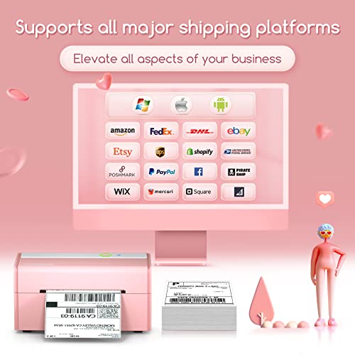 JADENS Bluetooth Thermal Label Printer Wireless Shipping Label Printer