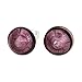 Glass Of Venice Murano Glass Button Stud Earrings - Purple