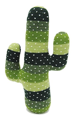 EDLDECCO Artificial Handicraft Fabric Cactus Decorative Plush Gift for Your Home Décor Table Décor Bedroom and Office-Light Green and Dark Green Strip