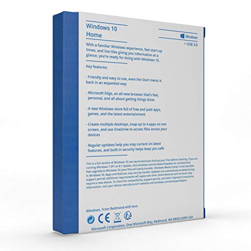 Windows 10 Home 64 bit | USB Flash Drive | English | FPP | Windows 10 OS Home 64 bit / 32 bit