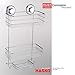 HASKO accessories Suction Cup Shower Caddy - Basket for Shampoo, Conditioner, Soap, Razors - Stainless Steel - (Chrome)