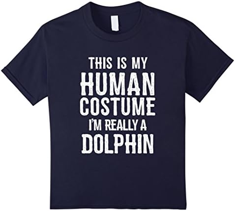 Kids Funny Dolphin Costume Halloween Shirt for Men Women Kids 12 Navy