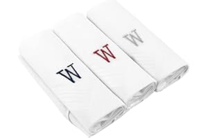 MODA DI RAZA Handkerchiefs for Men, 3 Piece Set Cotton Hanky, Monogrammed, Initial Handkerchiefs, Pocket Square For Men