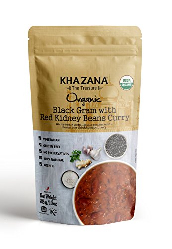Khazana Gourmet Indian Entrée |USDA-Organic/Vegan|- BlackGram w/Red Kidney Beans Curry • 10oz(6 Pack) • [A tasty bite of Vegetarian/Gluten Free Ready-to-Eat Meals/Snacks/Food • MRE's • Paste] - Thumbnail 4