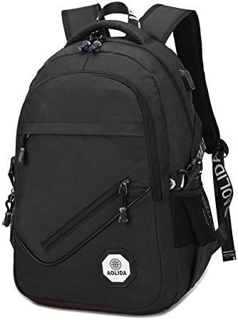 Laptop Backpack, Water Resistant Polyester School Bookbag for College Travel Backpacks for Laptop and Notebook (15 Inch 01- Black 20L)