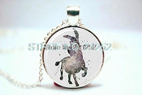 Pretty Lee 2015 Fashion Donkey Shrek Art Print Necklace Glass Photo Cabochon Necklace Christmas gift