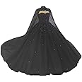 PFTFB Women's Puffy Tulle Quinceanera Dresses with Cape Lace Sequins Prom Dresses Sweetheart Beaded Ball Gown for Sweet 15 16
