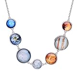 QILMILY The 7 planet necklace Astronomy necklace with planets Double-sided planet necklace handmade gift