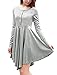 Allegra K Fall Winter Women Long Sleeve High Low Short Tee Dress M Grey