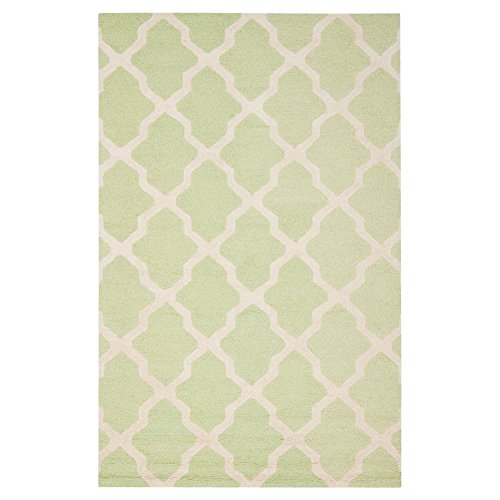 SAFAVIEH Cambridge Collection Area Rug - 8' Square, Light Green & Ivory, Handma…